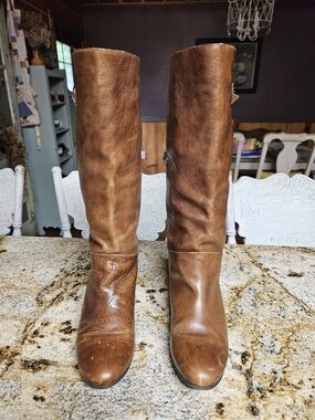 Steve Madden Tall Leather Cognac Brown
